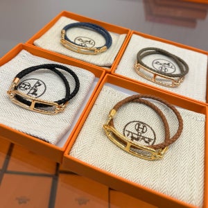 에르메스 여성 팔찌 롤리스 더블투어 글레난 가죽 브레이슬릿