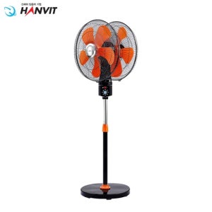 한빛 업소용 양방향 듀얼헤드 선풍기 40cm 360도 회전 5엽날개 카페 식당 현장 사무실 HV-2036