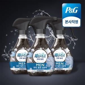 페브리즈 섬유탈취제 섬유향수 강력탈취 포맨 쿨 아쿠아 향 본품 370ml 3개