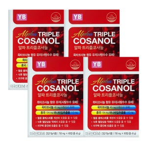 와이비 알파 트리플코사놀 옥타코사놀 홍국 바나바잎 콜레스테롤 혈당상승억제 60정, 4개