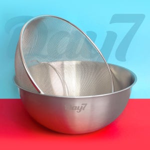 데이세븐 믹싱볼+채반 세트 가벼운 쌀세척 쌀씻는 과일 야채 다용도 튼튼한 304스텐 세척볼