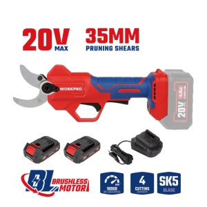 워크프로 충전전지가위세트 원예 전동가위 배터리 2개 포함 WP391604