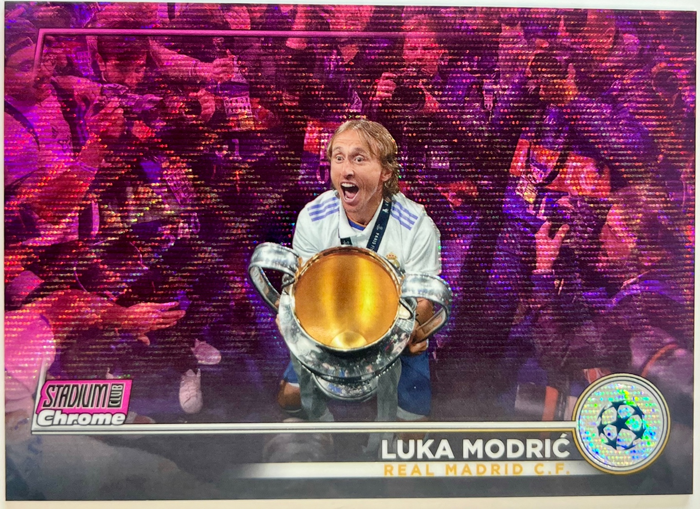 [맨즈스포츠] 2022-23 탑스 크롬 스테디움 클럽 사커 루카 모드리치 Luka Modric 핑크 웨이브 리프렉터 150 장 한정판 카드 (레알마드리드/라리가)