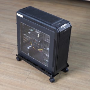 STAGER 컴퓨터 PC 본체 받침대 데스크탑 받침대 이동식 거치대 폭조절 가능