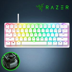 [국내정발] 레이저 헌츠맨 V3 PRO 미니 래피드트리거 화이트 영문, 자석축