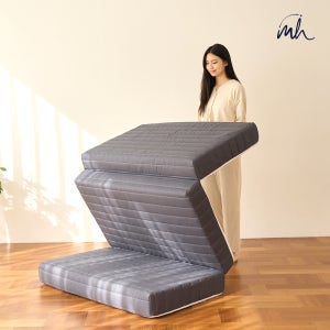 몽스홈 2레이어 3단접이식 매트리스 푹신탄탄 자취 침대 바닥 토퍼 10cm MS 다크그레이
