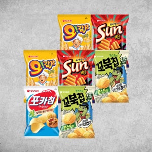 오리온 최고 스낵 4묶음 170g 6개 봉지과자 번들 꼬북칩 썬칩 오감자 포카칩
