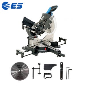 ES산업 정밀절단 305mm 홈가공가능 레이저 슬라이딩 각도절단기 2000W E12SMS