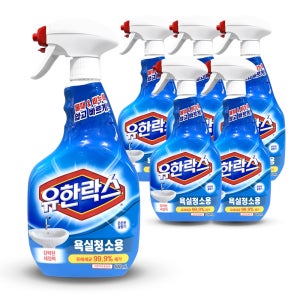 유한락스 욕실 화장실 청소용 세정제 스프레이 600ml, 6개
