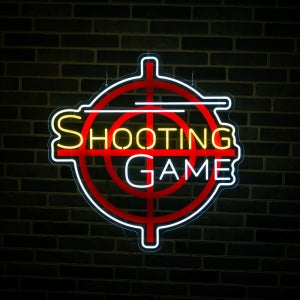 주문제작 LED 네온사인 - shooting game 742x750mm