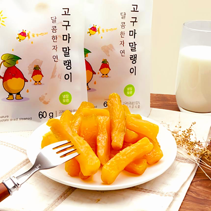 해남 꿀 고구마말랭이 60g 10봉 대용량 반건조 쫀득이 아기 순수 황토 임산부 간식