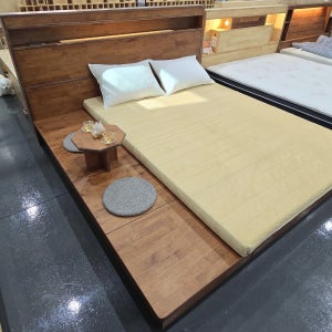 파주 침대공장 월넛 통프레임 친환경오일 원목침대DK2000서랍형 국내제작 꿈을꾸는가구