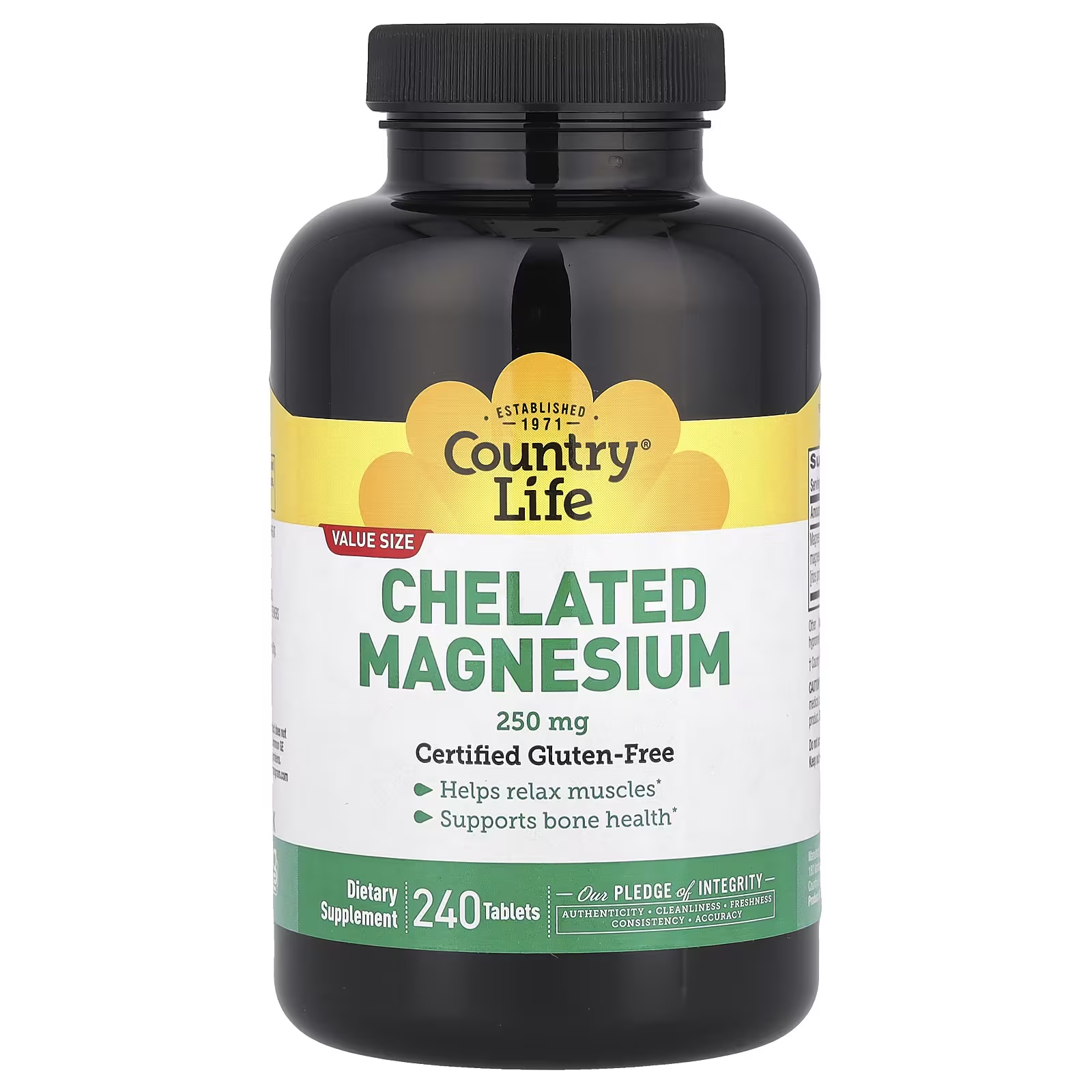 컨트리라이프 킬레이트 <b>마그네슘 250mg</b> 240타블렛 Chelated Magnesium