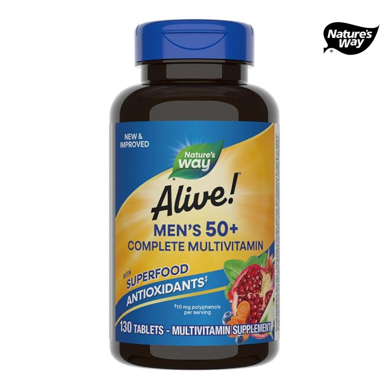 네이쳐스웨이 <b>얼라이브</b> 실버 포<b>맨 50</b>세 이상 데일리 멀티비타민 130캡슐