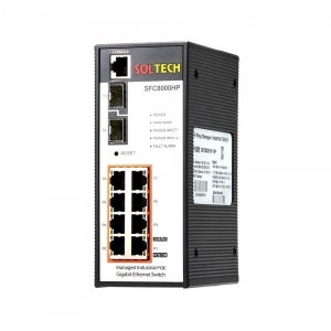 솔텍 8 PoE+2 SFP 광 스위치허브 L2 산업용 기가비트 PoE 허브 SFC8000HP
