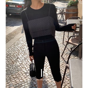 [삐뽕언니] (B-MADE/히든밴딩/기장선택)카프리 7부 슬랙스팬츠