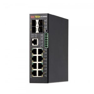 솔텍 8+4 SFP 광 스위치허브 L2 산업용 기가비트 네트워크 허브 SFC8000G