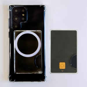 에나가드 맥세이프 호환 카드수납 슬림 케이스 투명, 갤럭시S22 울트라