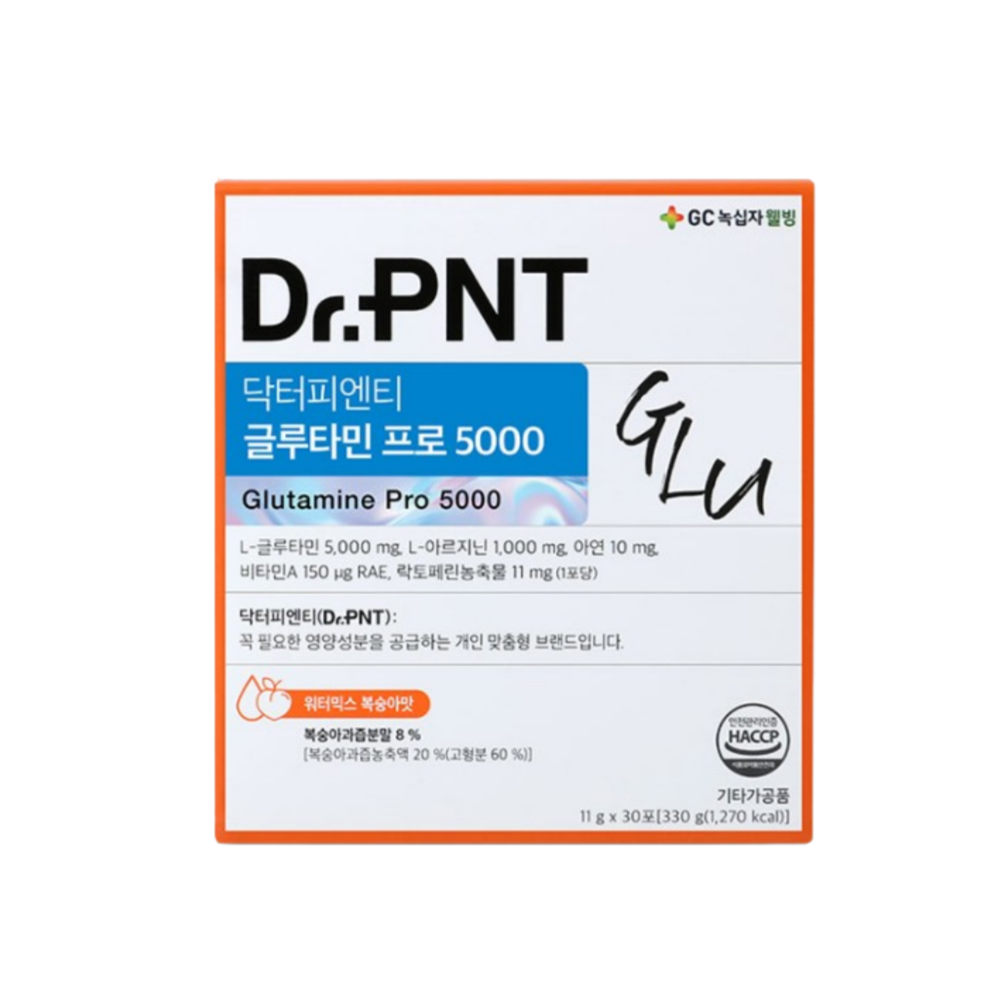 녹십자 닥터피엔티 <b>글루타민</b> 프로 5000 11g x 30포 1개월분