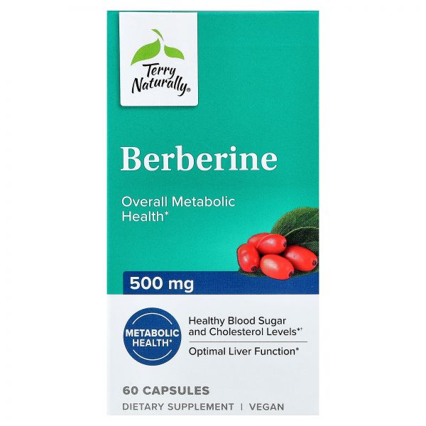 Terry Naturally, 베르베린, 500mg, 캡슐 60정 Naturally (<b>테리 내추럴리</b>)