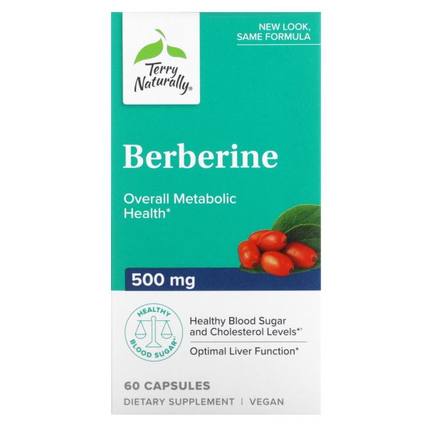 Terry Naturally, 베르베린, 500mg, 캡슐 60정 Naturally (<b>테리 내추럴리</b>)