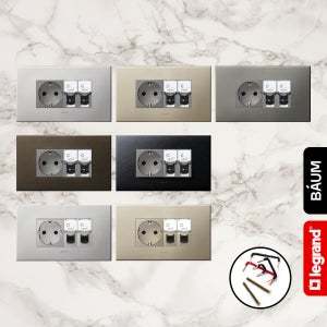 아테오 유럽형(EU) 컬러 VDI 콘센트 1구+8PIN 2구 프랑스 르그랑