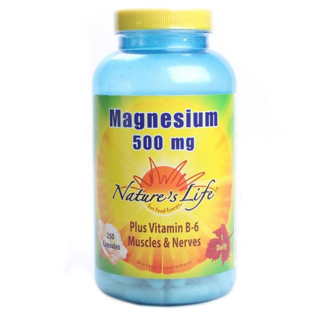 <b>네이쳐스라이프 마그네슘</b> 500mg 비타민 B6 플러스 250정