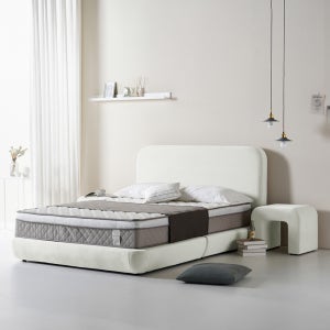 아쿠아텍스 평상형 패브릭 침대 프레임 헤드형, Q/K(퀸/킹공용), 라이트그레이