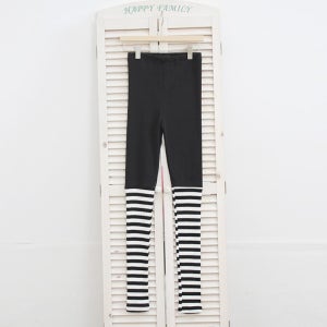 여성 페이크 워머 단가라 레깅스 스트라이프 쫄바지 봄 가을