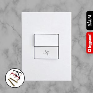 아테오 국내형(KS) 화이트 사각 FAN스위치 2구 르그랑 인테리어 매입 1로