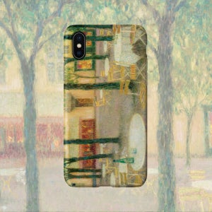 명화 케이스 3188 앙리 르 시다네 Henri Le Sidaner - La Place des buveurs d’eau, Aix-les-Bains 엑스레뱅 광장 아이폰XS하드