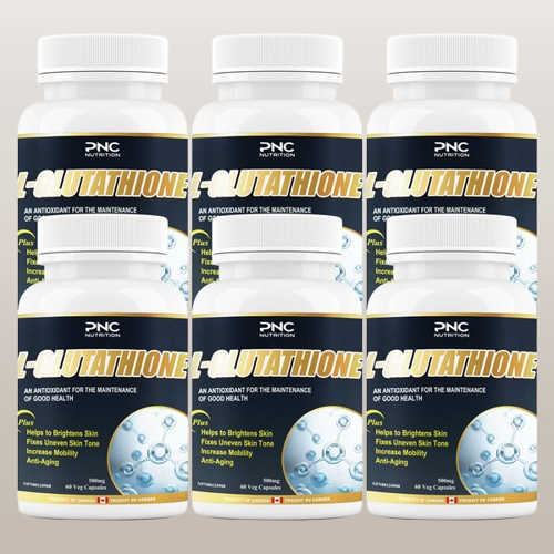 PNC L-글루타치온 효모 피부탄력영양제 콜라겐 500mg 60베지캡슐 6병세트