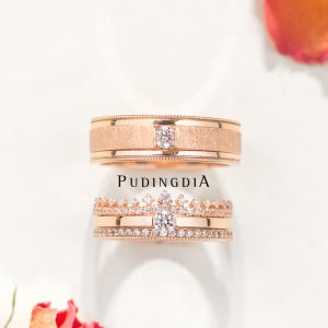 (MIX030) 천연 1부 다이아몬드 웨딩밴드 결혼반지 커플링 가드링 세트 (남+여 세트)