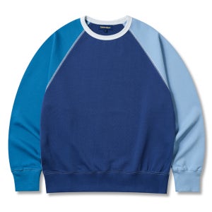 에드워드맥스 컬러블럭 레글런 스웻셔츠 맨투맨 ETS TH BLOCK (BLUE)