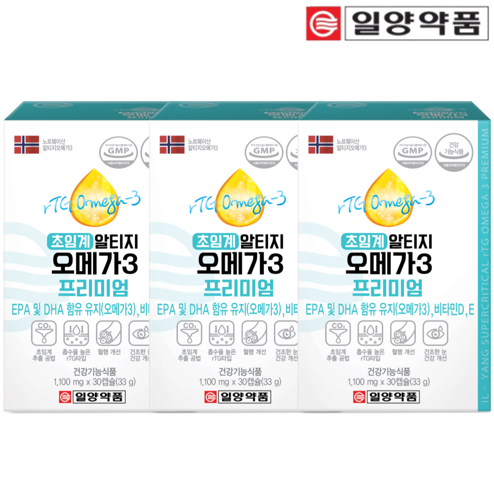 일양약품 초임계 알티지 오메가3 rTG 임산부 3개월분 <b>EPA</b> DHA