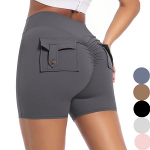 여성 3부 하이웨스트 힙업 포켓 셔링 레깅스 바이커쇼츠 요가 필라테스 여름 운동복 5컬러