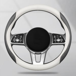 자동차 가죽 투톤 차량 핸들커버 벤츠 BMW G80 쏘렌토 D컷 원형 인테리어 악세사리