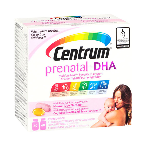 <b>센트룸</b> 프리네이탈+<b>DHA</b> 멀티비타민 120정 임산부