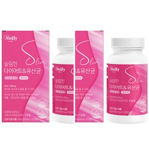 슬림한 다이어트 앤 유산균 유산균다이어트 가르시니아 몸짱 120캡슐, 2개
