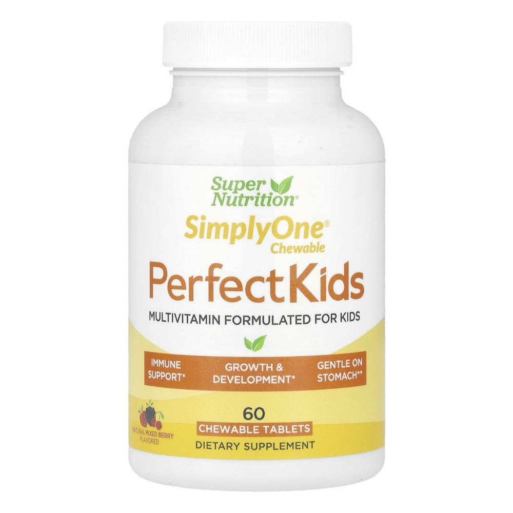 수퍼뉴트리션 퍼펙트<b>키즈 컴플리트 멀티비타민</b> 믹스베리 60베지테리언츄어블타블렛