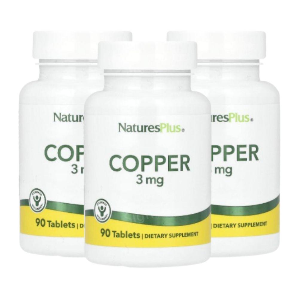 <b>NaturesPlus</b> Copper <b>구리</b> 3mg 90정 3개 코퍼