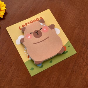 귀여운 동물 메모지 카피바라 디자인 포스트잇 땀삐질