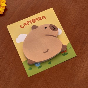 귀여운 동물 메모지 카피바라 디자인 포스트잇 엉덩이
