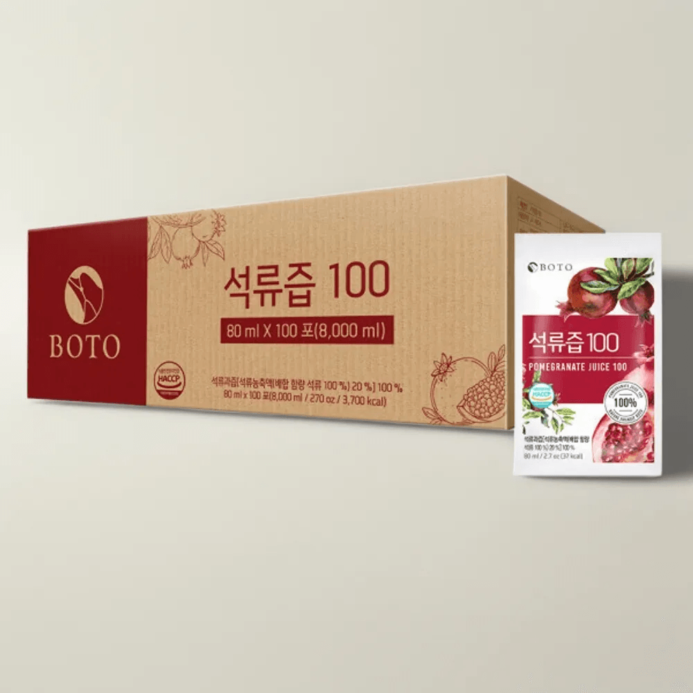 건강 음료 석류즙 100 석류과즙100% 실속형 80ml 100포