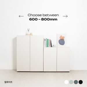추즈 밀리 다용도 2열 수납장 도어장 선반장 600-800폭 1mm 맞춤가구 (수도권배송)