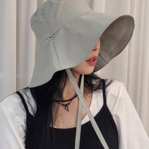 (아우라24)챙넓은 와이어 보넷 벙거지모자 썬햇 턱끈 여름 휴양지 데일리 햇
