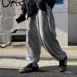 28-38 바이모노 플로니트 쓰리턱 와이드 팬츠 남자 빅사이즈 통넓은바지 츄리닝바지