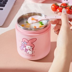 산리오 스텐 보온죽통 귀여운 캐릭터 마이멜로디 직장인 어린이 이유식 소풍 보온 도시락 국통