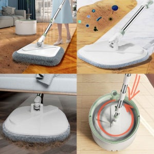 봄행사 스마트 통돌이 회전걸레 스핀 회전 자동 세척 탈수 물걸레 청소기 사무실 업소용 밀대