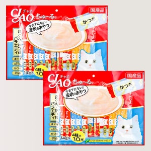 [2팩세트] 이나바 챠오츄르 참치&가다랑어 버라이어티 대용량 40P X 2개